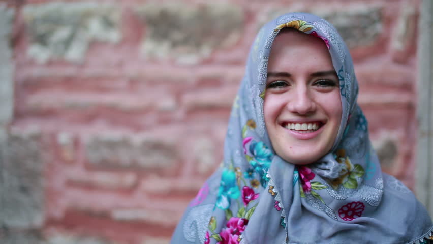 happy muslim woman